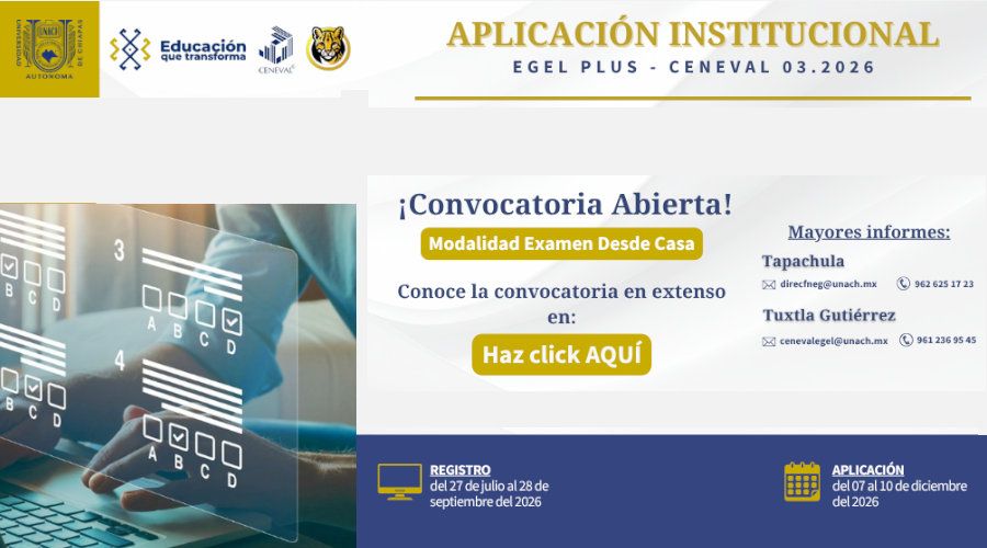 Examen General de Egreso de Licenciatura (EGEL) - Modalidad lápiz y papel 03.2026 